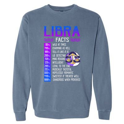 Retro Vintage Libra Facts Zodiac Sign Birthday Horoscope Meaningful Gift Garment-Dyed Sweatshirt