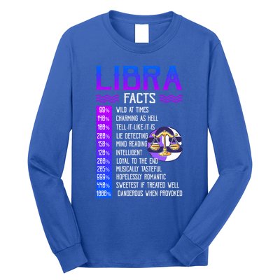 Retro Vintage Libra Facts Zodiac Sign Birthday Horoscope Meaningful Gift Long Sleeve Shirt