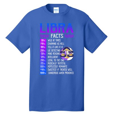 Retro Vintage Libra Facts Zodiac Sign Birthday Horoscope Meaningful Gift Tall T-Shirt