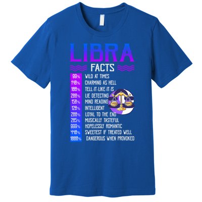 Retro Vintage Libra Facts Zodiac Sign Birthday Horoscope Meaningful Gift Premium T-Shirt