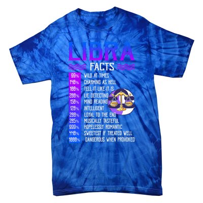 Retro Vintage Libra Facts Zodiac Sign Birthday Horoscope Meaningful Gift Tie-Dye T-Shirt