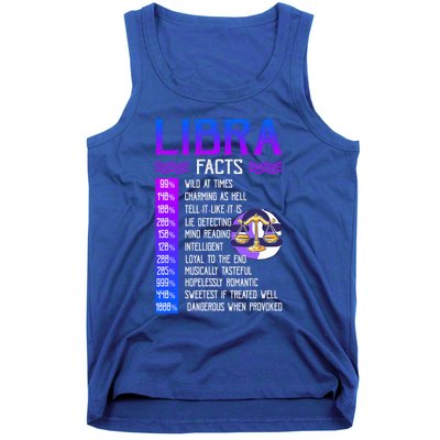 Retro Vintage Libra Facts Zodiac Sign Birthday Horoscope Meaningful Gift Tank Top