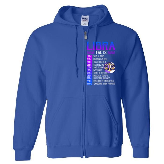 Retro Vintage Libra Facts Zodiac Sign Birthday Horoscope Meaningful Gift Full Zip Hoodie