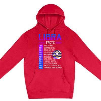 Retro Vintage Libra Facts Zodiac Sign Birthday Horoscope Meaningful Gift Premium Pullover Hoodie