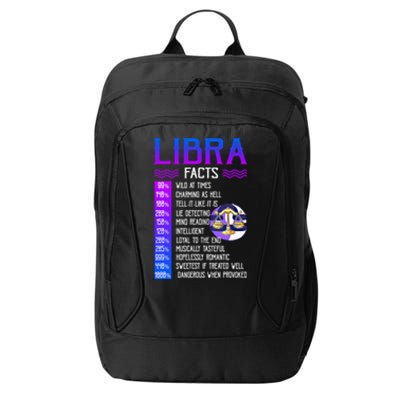 Retro Vintage Libra Facts Zodiac Sign Birthday Horoscope Funny Gift City Backpack