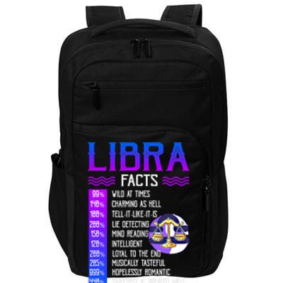 Retro Vintage Libra Facts Zodiac Sign Birthday Horoscope Funny Gift Impact Tech Backpack