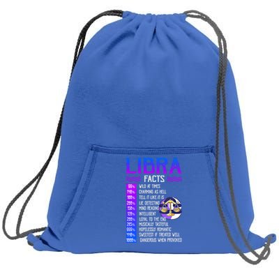 Retro Vintage Libra Facts Zodiac Sign Birthday Horoscope Funny Gift Sweatshirt Cinch Pack Bag