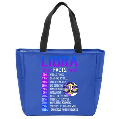 Retro Vintage Libra Facts Zodiac Sign Birthday Horoscope Funny Gift Zip Tote Bag