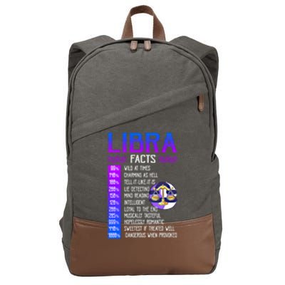 Retro Vintage Libra Facts Zodiac Sign Birthday Horoscope Funny Gift Cotton Canvas Backpack