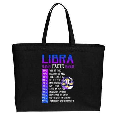 Retro Vintage Libra Facts Zodiac Sign Birthday Horoscope Funny Gift Cotton Canvas Jumbo Tote