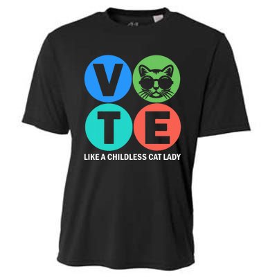 Retro Vote Like A Childless Cat Lady Is Voting Kamala 2024 Cooling Performance Crew T-Shirt