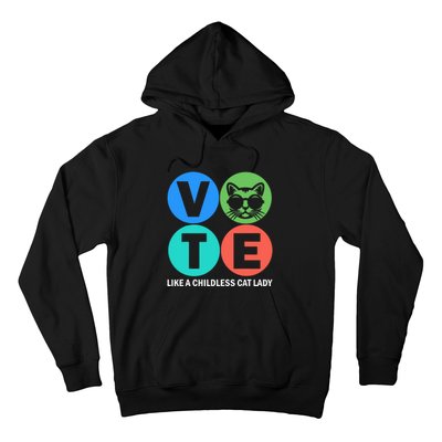 Retro Vote Like A Childless Cat Lady Is Voting Kamala 2024 Hoodie