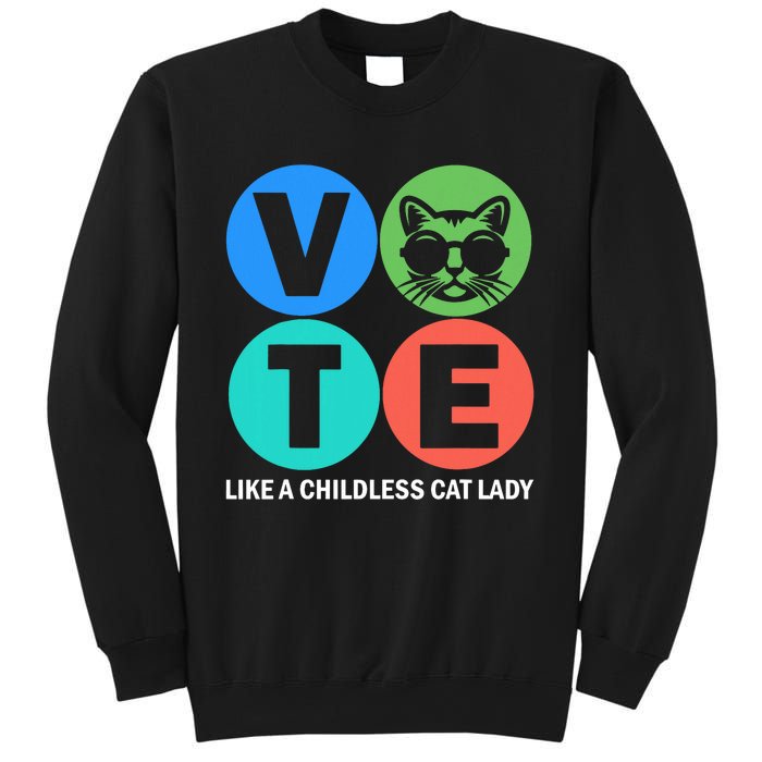 Retro Vote Like A Childless Cat Lady Is Voting Kamala 2024 Sweatshirt