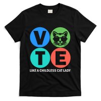 Retro Vote Like A Childless Cat Lady Is Voting Kamala 2024 T-Shirt