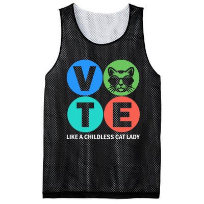 Retro Vote Like A Childless Cat Lady Is Voting Kamala 2024 Mesh Reversible Basketball Jersey Tank