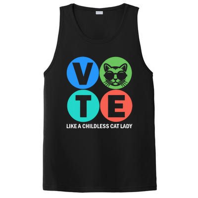 Retro Vote Like A Childless Cat Lady Is Voting Kamala 2024 PosiCharge Competitor Tank