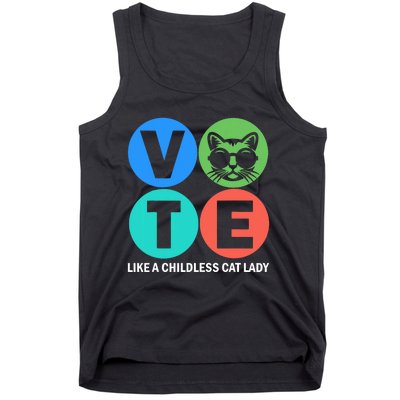 Retro Vote Like A Childless Cat Lady Is Voting Kamala 2024 Tank Top