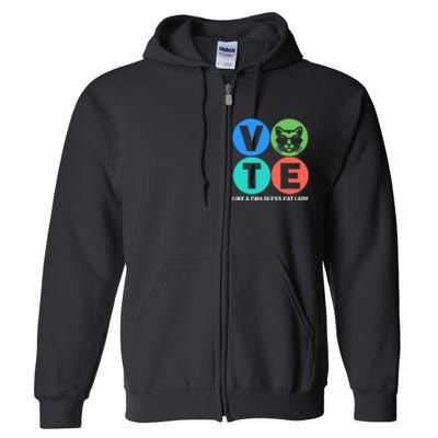 Retro Vote Like A Childless Cat Lady Is Voting Kamala 2024 Full Zip Hoodie