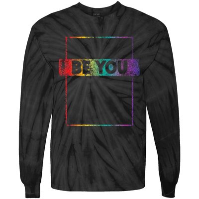 Retro Vintage Lgbt Pride Rainbow Be You Tie-Dye Long Sleeve Shirt