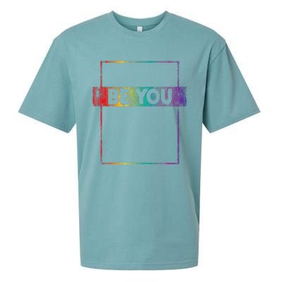 Retro Vintage Lgbt Pride Rainbow Be You Sueded Cloud Jersey T-Shirt