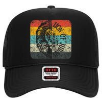 Retro Vintage Lion Of Judah High Crown Mesh Back Trucker Hat