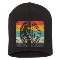 Retro Vintage Lion Of Judah Short Acrylic Beanie