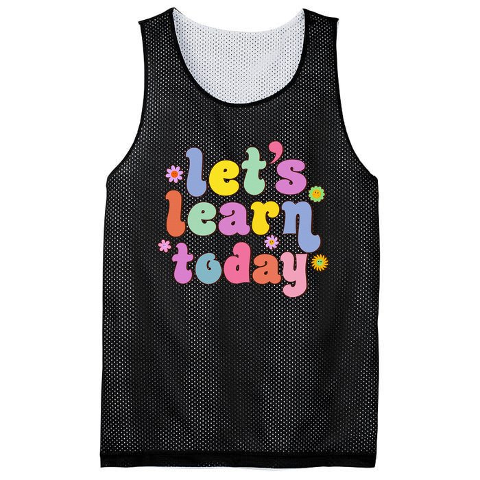 Retro Vintage Let's Learn Today Funny Teacher Inspirational Mesh Reversible Basketball Jersey Tank