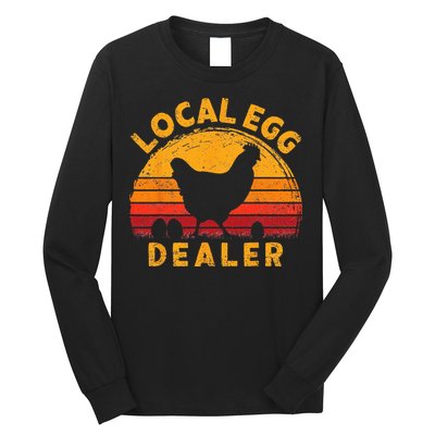 Retro Vintage Local Egg Dealer Farmer Chicken Egg Lover Long Sleeve Shirt