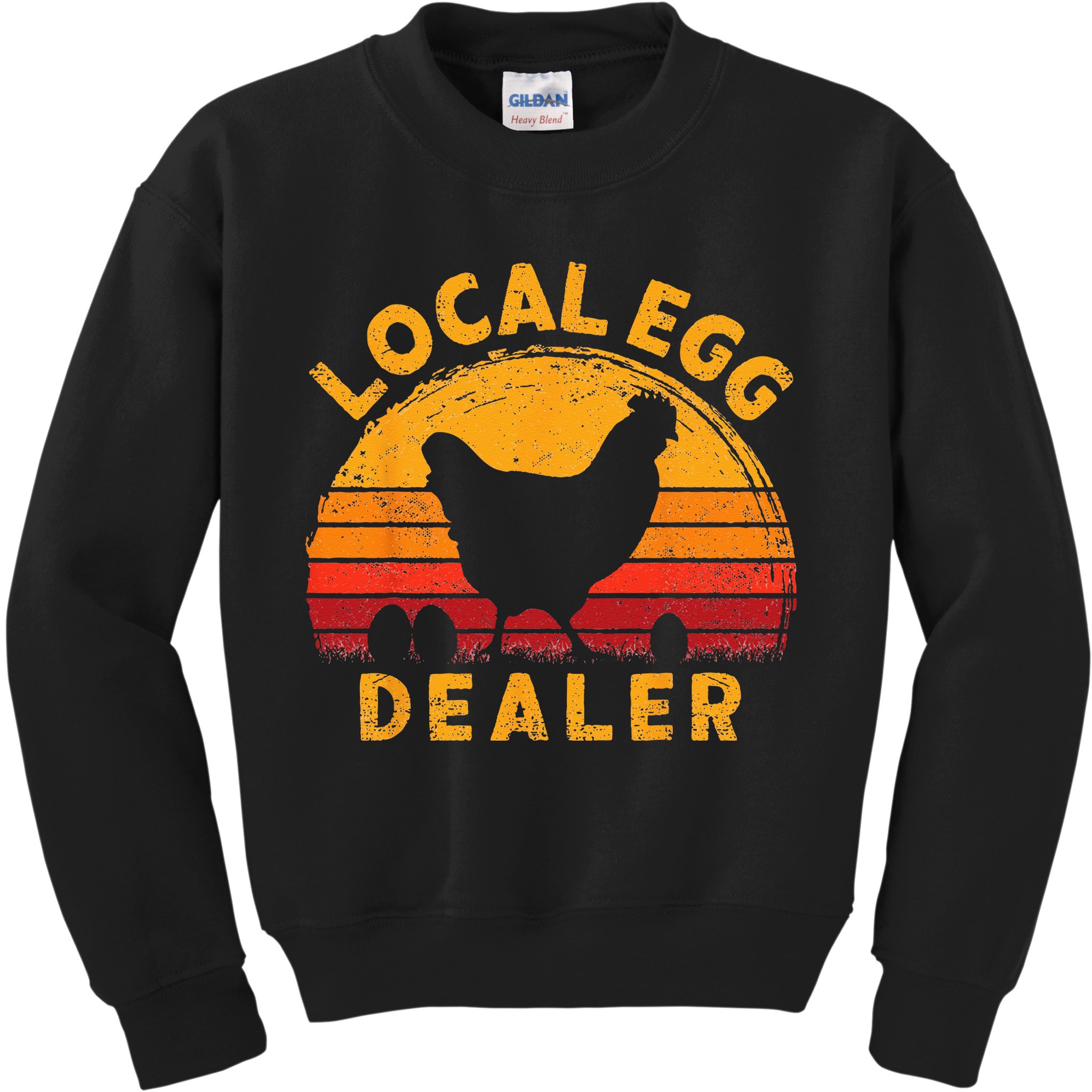 Retro Vintage Local Egg Dealer Farmer Chicken Egg Lover Kids Sweatshirt