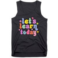 Retro Vintage Let's Learn Today Funny Teacher Inspirational Tank Top