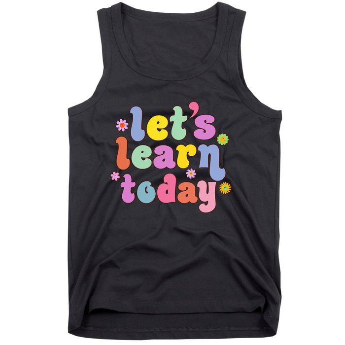 Retro Vintage Let's Learn Today Funny Teacher Inspirational Tank Top