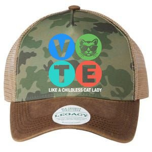 Retro Vote Like A Childless Cat Lady Kamala Harris 2024 Legacy Tie Dye Trucker Hat