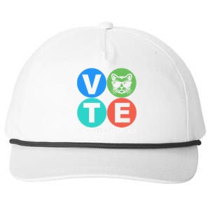 Retro Vote Like A Childless Cat Lady Kamala Harris 2024 Snapback Five-Panel Rope Hat