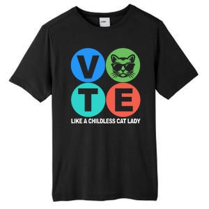 Retro Vote Like A Childless Cat Lady Kamala Harris 2024 Tall Fusion ChromaSoft Performance T-Shirt