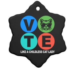 Retro Vote Like A Childless Cat Lady Kamala Harris 2024 Ceramic Star Ornament