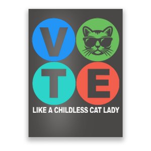 Retro Vote Like A Childless Cat Lady Kamala Harris 2024 Poster