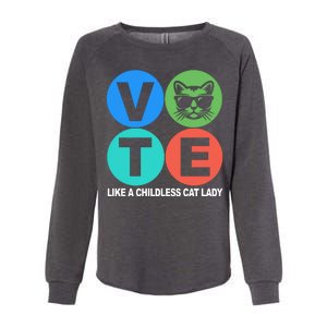 Retro Vote Like A Childless Cat Lady Kamala Harris 2024 Womens California Wash Sweatshirt