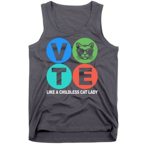 Retro Vote Like A Childless Cat Lady Kamala Harris 2024 Tank Top