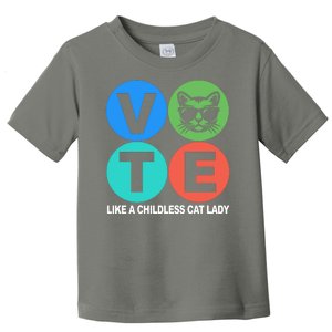 Retro Vote Like A Childless Cat Lady Kamala Harris 2024 Toddler T-Shirt