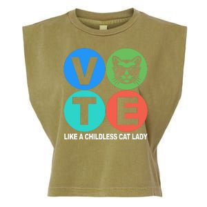 Retro Vote Like A Childless Cat Lady Kamala Harris 2024 Garment-Dyed Women's Muscle Tee