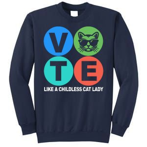 Retro Vote Like A Childless Cat Lady Kamala Harris 2024 Sweatshirt