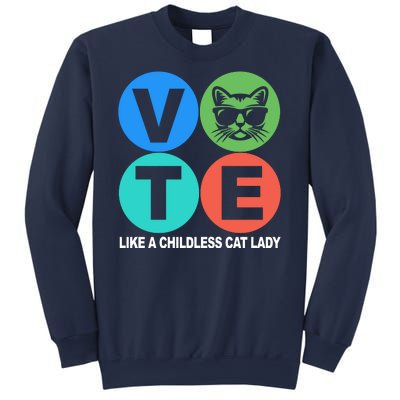 Retro Vote Like A Childless Cat Lady Kamala Harris 2024 Sweatshirt