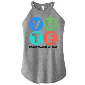 Retro Vote Like A Childless Cat Lady Kamala Harris 2024 Women's Perfect Tri Rocker Tank