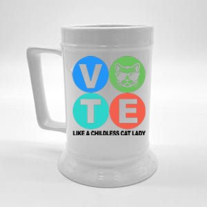 Retro Vote Like A Childless Cat Lady Kamala Harris 2024 Beer Stein