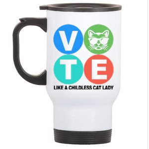 Retro Vote Like A Childless Cat Lady Kamala Harris 2024 Stainless Steel Travel Mug