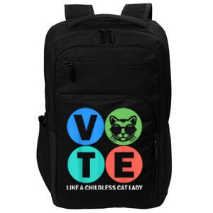 Retro Vote Like A Childless Cat Lady Is Voting Kamala 2024 Impact Tech Backpack