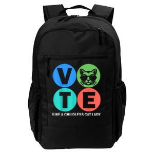 Retro Vote Like A Childless Cat Lady Is Voting Kamala 2024 Daily Commute Backpack