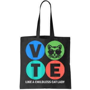 Retro Vote Like A Childless Cat Lady Is Voting Kamala 2024 Tote Bag