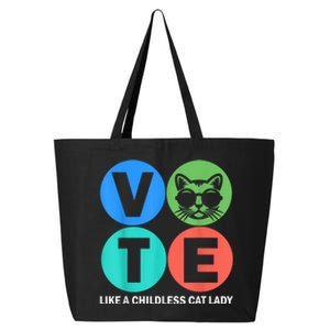 Retro Vote Like A Childless Cat Lady Is Voting Kamala 2024 25L Jumbo Tote