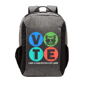 Retro Vote Like A Childless Cat Lady Is Voting Kamala 2024 Vector Backpack